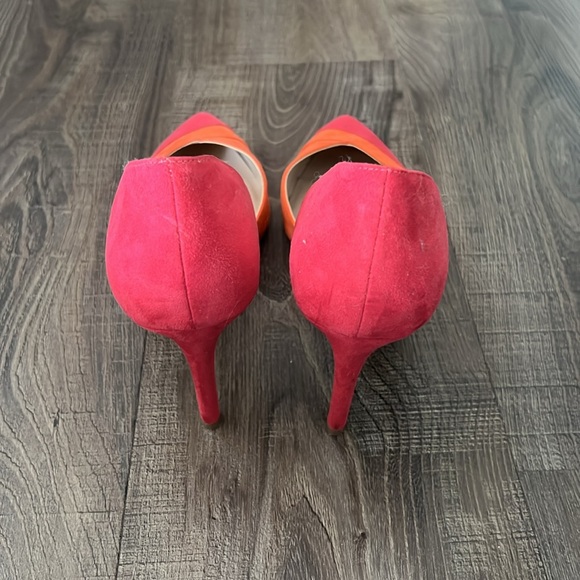 Kellie and Katie orange and pink color block high heels - Picture 3 of 7